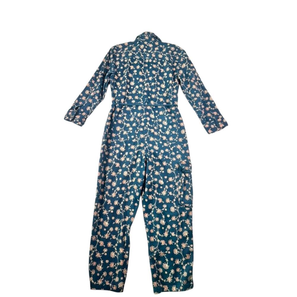 Future Collective x Jenny K. Lopez Floral Utility Jumpsuit Denim Blue Size 6 - Picture 12 of 15
